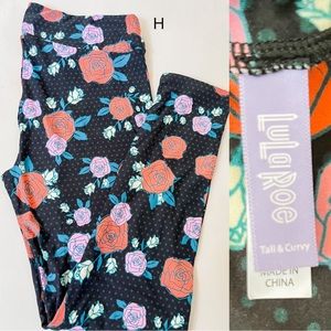 Lularoe Black & Roses TC leggings